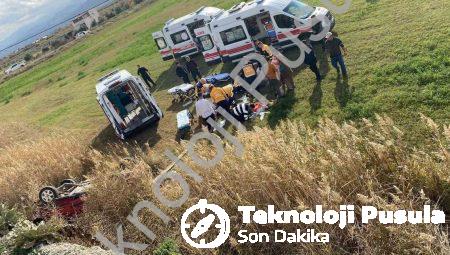 Manisa’da Araç Tarlaya Uçtu: 1 Bebek Dahil 5 Yaralı