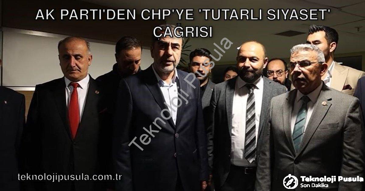 "AK Parti'den CHP'ye 'Tutarlı Siyaset' Çağrısı" başlıklı haber için fotorealistik, profesyonel bir h