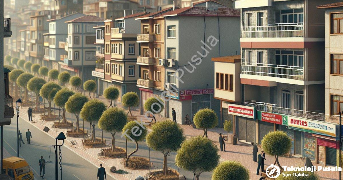 "Afyonkarahisar’da Cumhuriyet Mahallesi için ağaç budama uyarısı" başlıklı haber için fotorealistik,