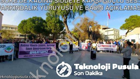 Söke’de Kadına Şiddete Karşı Güçlü Ses: Farkındalık Yürüyüşü ve Basın Açıklaması