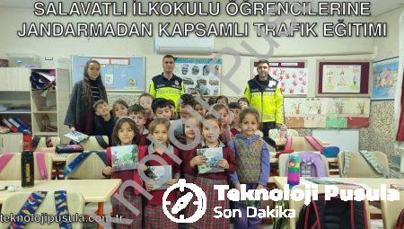 Salavatlı İlkokulu Öğrencilerine Jandarmadan Kapsamlı Trafik Eğitimi