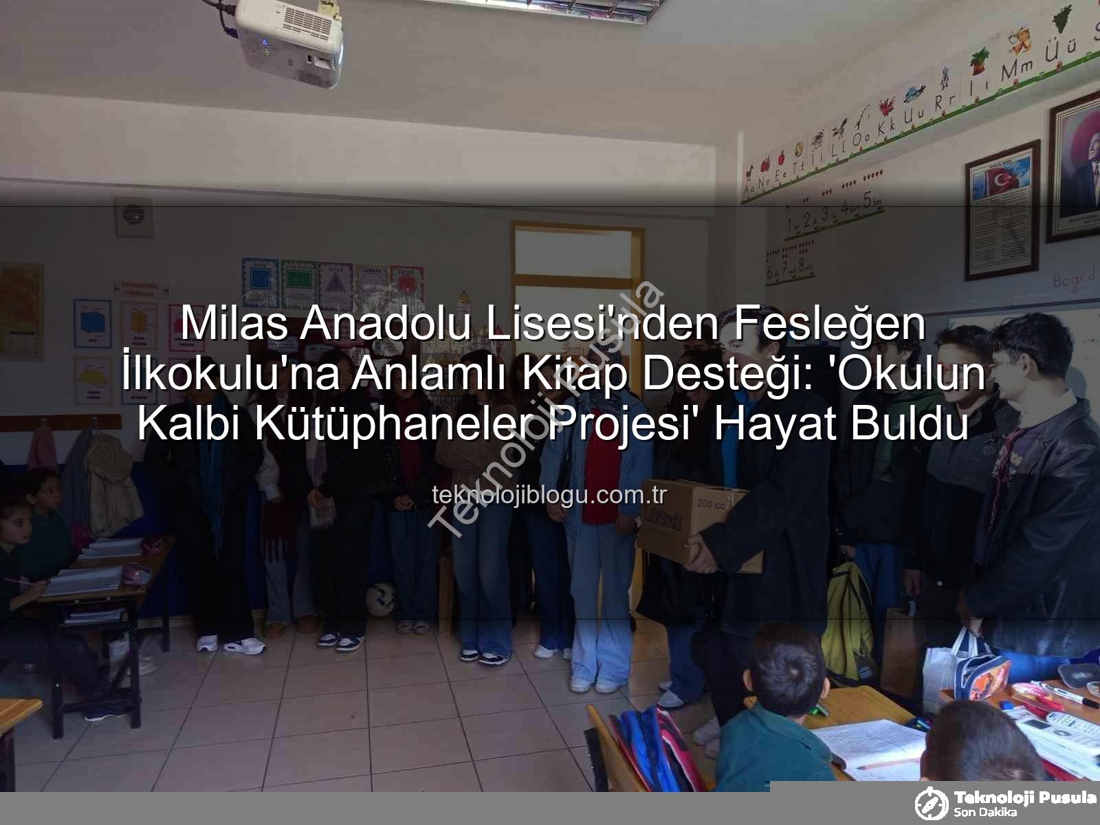 kitap desteği - Milas Anadolu Lisesi'nden Fesleğen İlkokulu'na Kitap Köprüsü: Eğitimde Paylaşım ve Dayanışma Ruhu